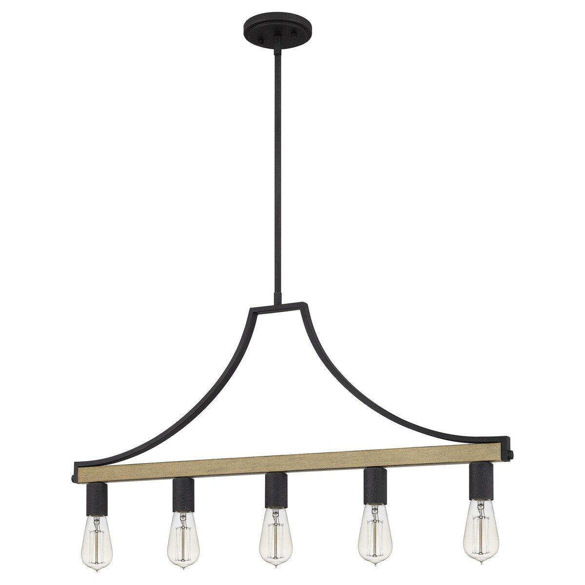 Colombes 5-Light Grey Ash Rustic Farmhouse Linear Chandelier
