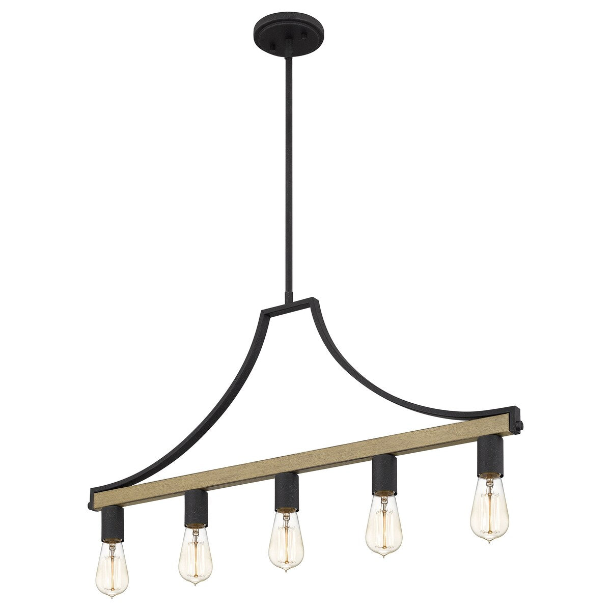 Colombes 5-Light Grey Ash Rustic Farmhouse Linear Chandelier