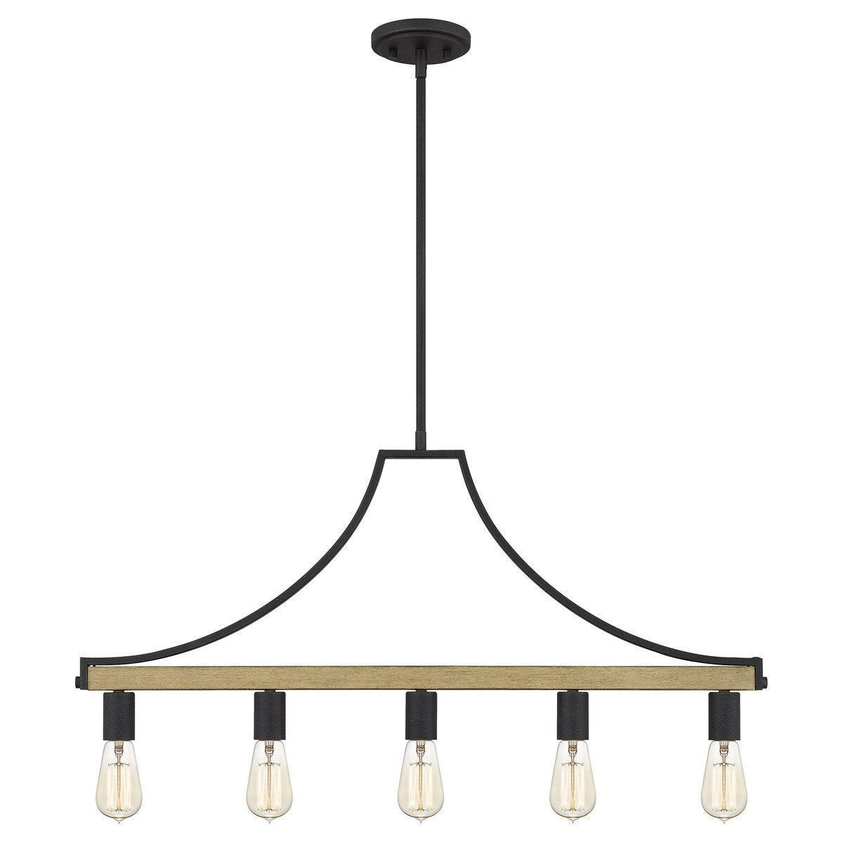 Colombes 5-Light Grey Ash Rustic Farmhouse Linear Chandelier