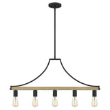 Colombes 5-Light Grey Ash Rustic Farmhouse Linear Chandelier