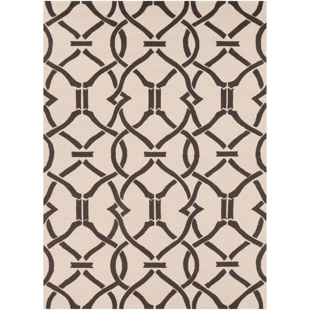 Colonial Home Cream Geometric Handmade Area Rug - 8' x 11'