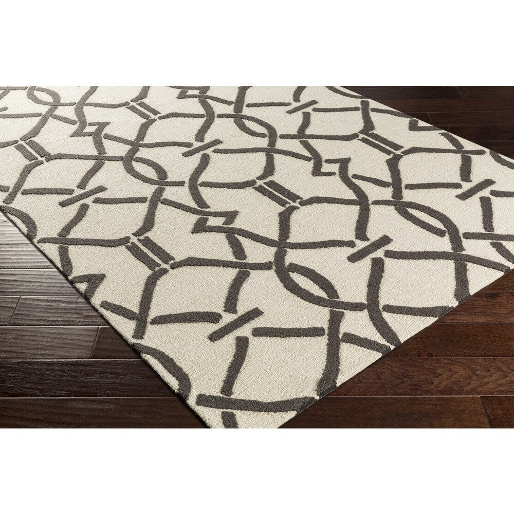 Colonial Home Cream Geometric Handmade Area Rug - 8' x 11'