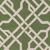Colonial Home Green Geometric Handmade Area Rug - 5' x 7'6"