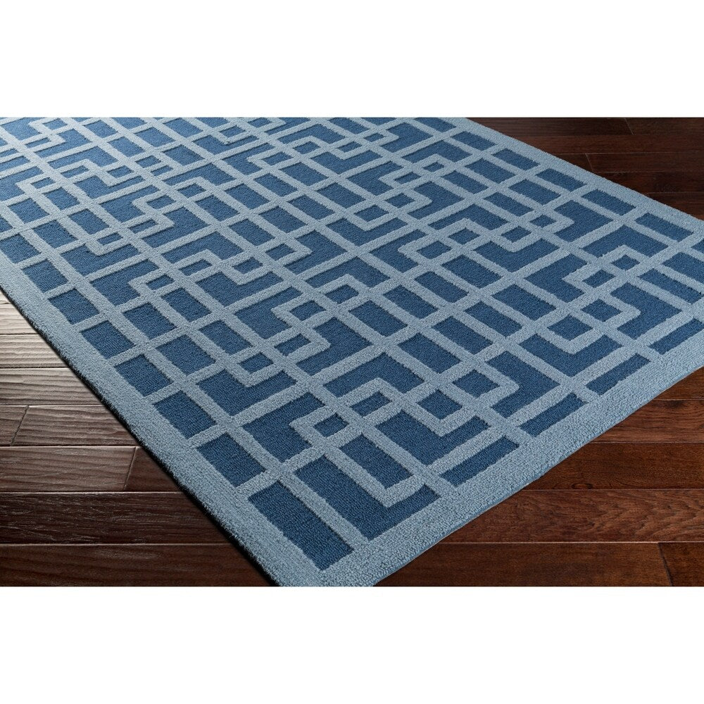 Colonial Home Navy Contemporary Geometric Handmade Area Rug - 8' x 11'
