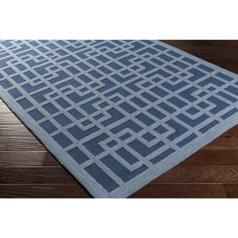 Colonial Home Navy Contemporary Geometric Handmade Area Rug - 8' x 11'