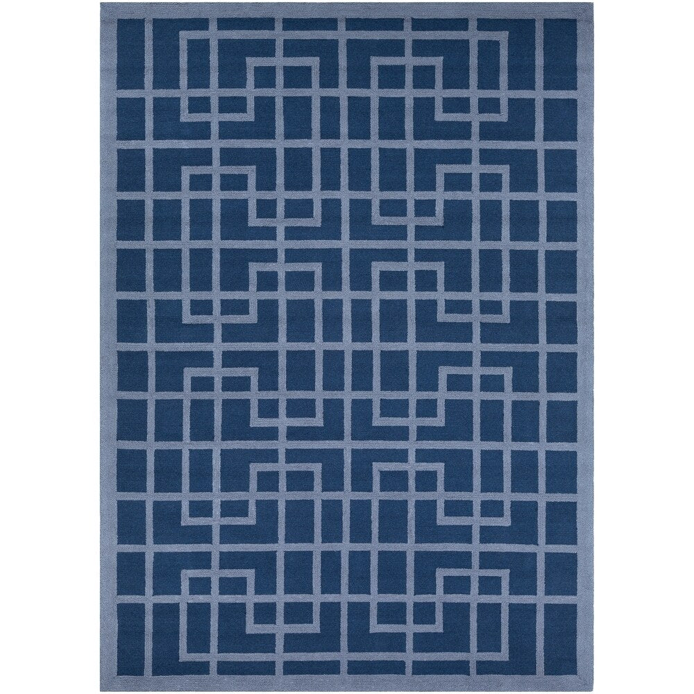 Colonial Home Navy Contemporary Geometric Handmade Area Rug - 8' x 11'
