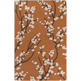 Colonial Home Orange Floral Handmade Area Rug (8' x 11') - 8' x 11'