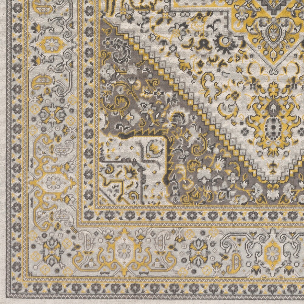 Colonial Home Tan Oriental Medallion Area Rug - 3'11" x 6'