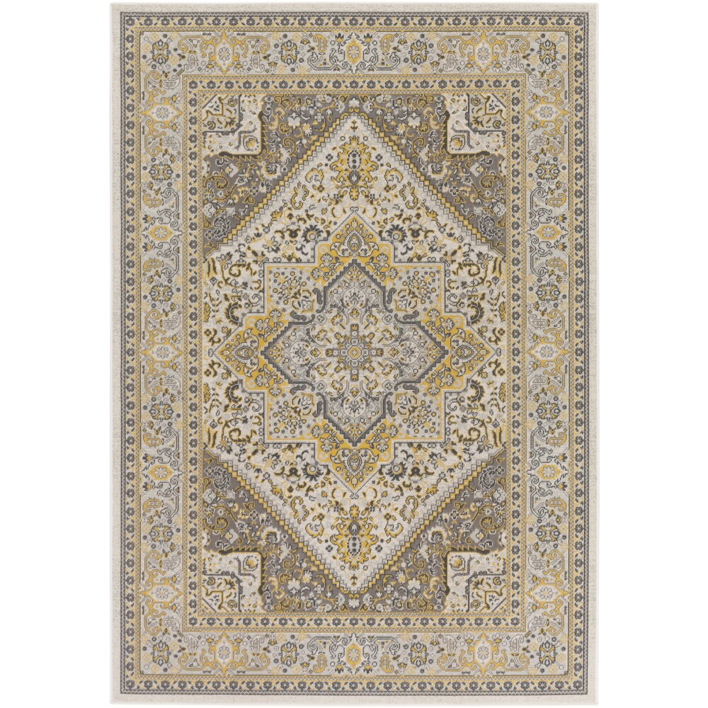 Colonial Home Tan Oriental Medallion Area Rug - 3'11" x 6'