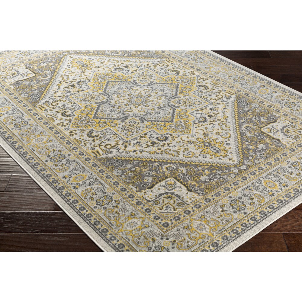 Colonial Home Tan Oriental Medallion Area Rug - 3'11" x 6'