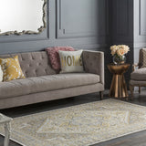 Colonial Home Tan Oriental Medallion Area Rug - 3'11" x 6'
