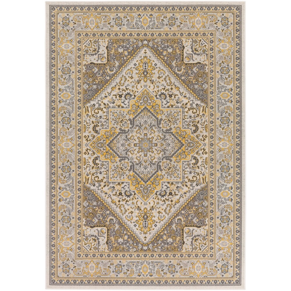 Colonial Home Tan Oriental Medallion Area Rug - 3'11" x 6'