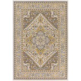 Colonial Home Tan Oriental Medallion Area Rug - 3'11" x 6'