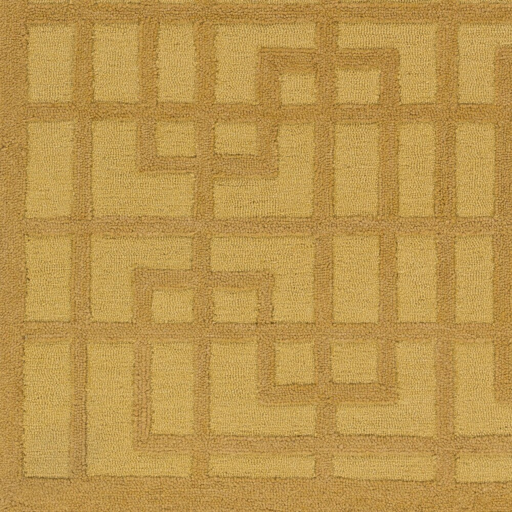 Colonial Home Yellow Contemporary Geometric Handmade Area Rug - 2' x 3'