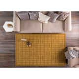 Colonial Home Yellow Contemporary Geometric Handmade Area Rug - 2' x 3'
