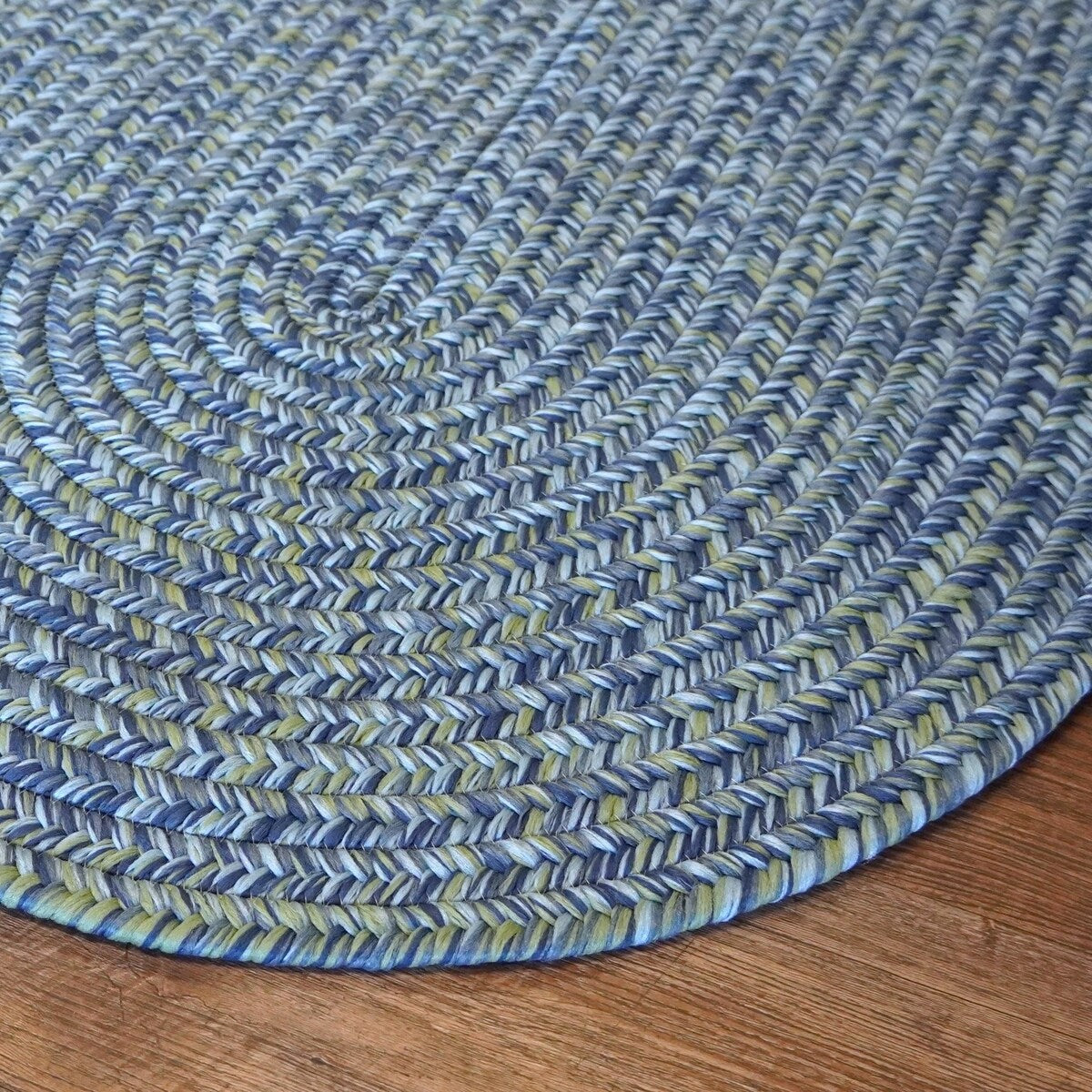 Colonial Mills Seaside Blue Tweed Braided Area Rug