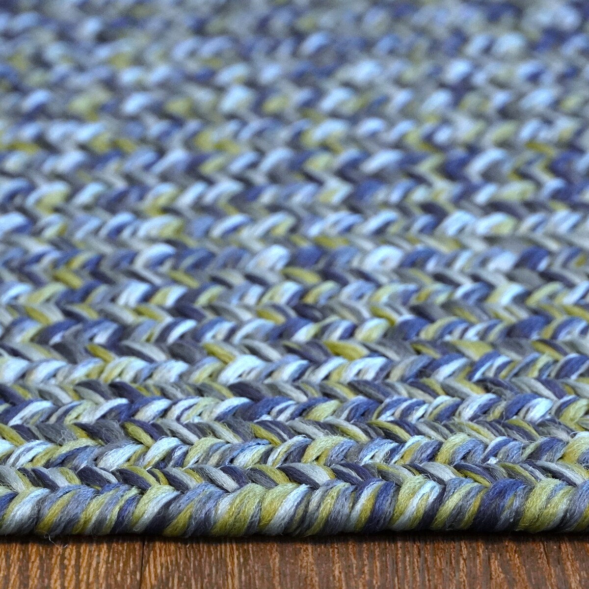 Colonial Mills Seaside Blue Tweed Braided Area Rug