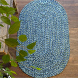 Colonial Mills Seaside Blue Tweed Braided Area Rug