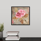 "Jardin Rouge II" Black Float Frame Canvas Art