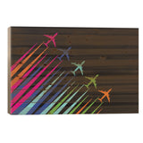 Color Trails Print On Wood by 08 Left - Multi-Color