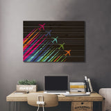 Color Trails Print On Wood by 08 Left - Multi-Color