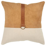 Color block Natural/Camel Decorative Poly Filled Pillow