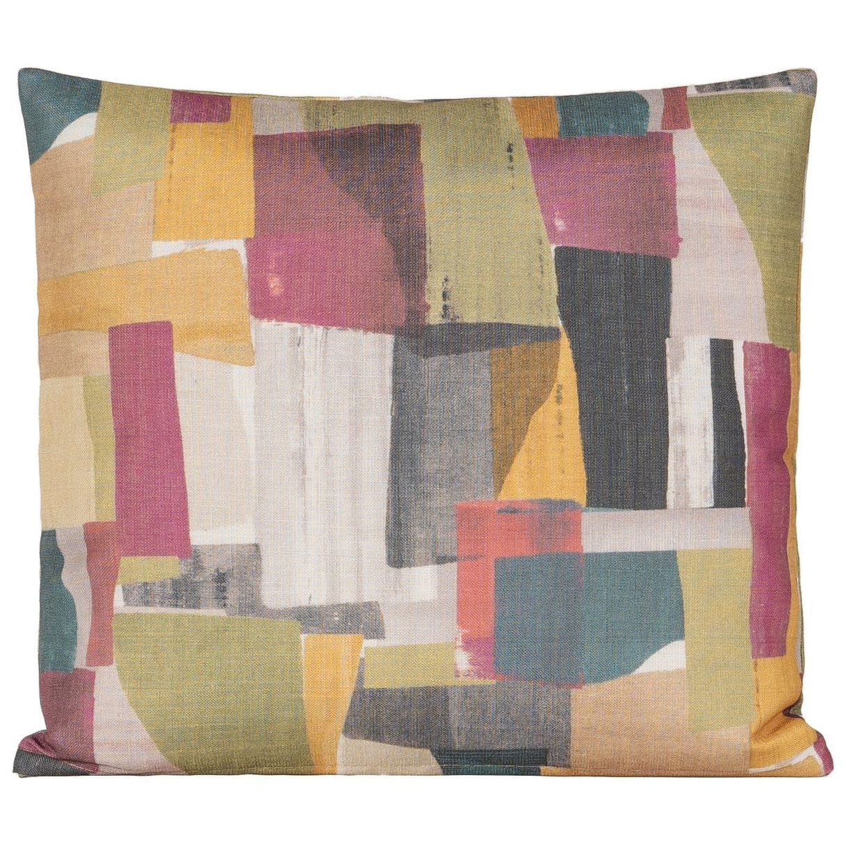 Colorblock Painted Print Throw Pillow