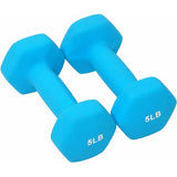 Colored Neoprene Coated Dumbbell Set with Stand - N/A
