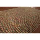 Colorful Checkered Moroccan Modern Area Rug Hand-Knotted Wool Carpet - 9'0"x 12'4"