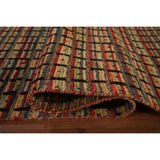 Colorful Checkered Moroccan Modern Area Rug Hand-Knotted Wool Carpet - 9'0"x 12'4"