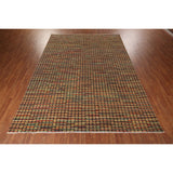 Colorful Checkered Moroccan Modern Area Rug Hand-Knotted Wool Carpet - 9'0"x 12'4"