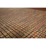 Colorful Checkered Moroccan Modern Area Rug Hand-Knotted Wool Carpet - 9'0"x 12'4"