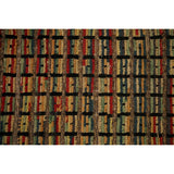 Colorful Checkered Moroccan Modern Area Rug Hand-Knotted Wool Carpet - 9'0"x 12'4"