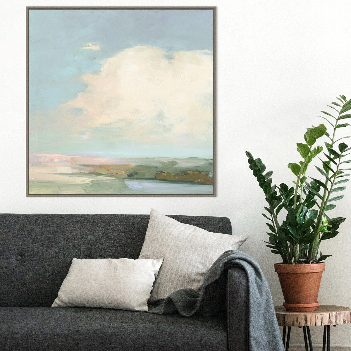 Colorful Horizon II Blue by Julia Purinton Framed Canvas Wall Art Print - Sylvie Greywash