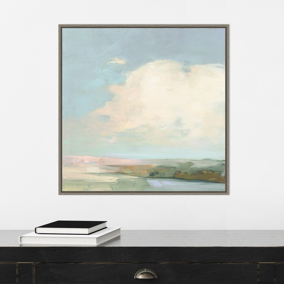 Colorful Horizon II Blue by Julia Purinton Framed Canvas Wall Art Print - Sylvie Greywash