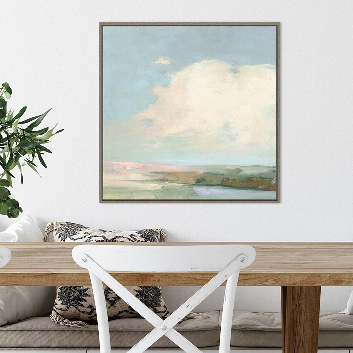 Colorful Horizon II Blue by Julia Purinton Framed Canvas Wall Art Print - Sylvie Greywash