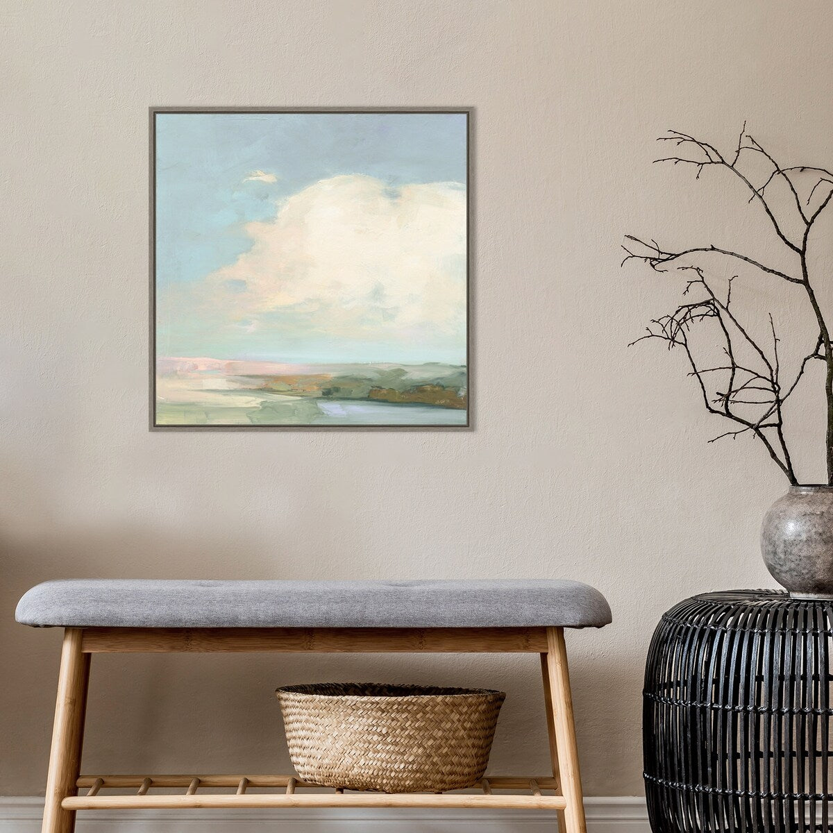 Colorful Horizon II Blue by Julia Purinton Framed Canvas Wall Art Print - Sylvie Greywash