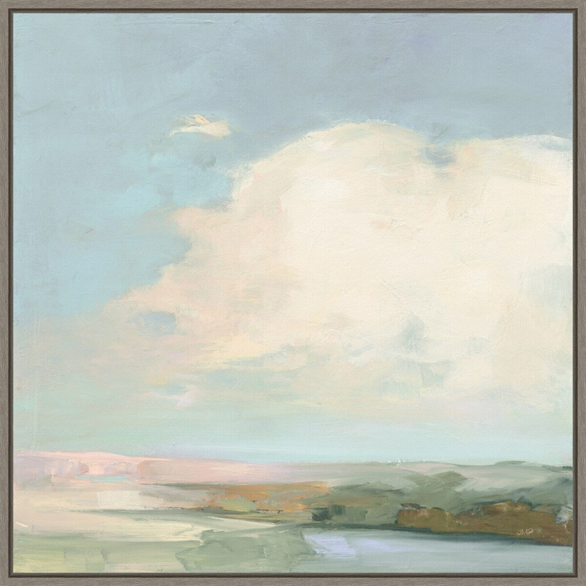 Colorful Horizon II Blue by Julia Purinton Framed Canvas Wall Art Print - Sylvie Greywash