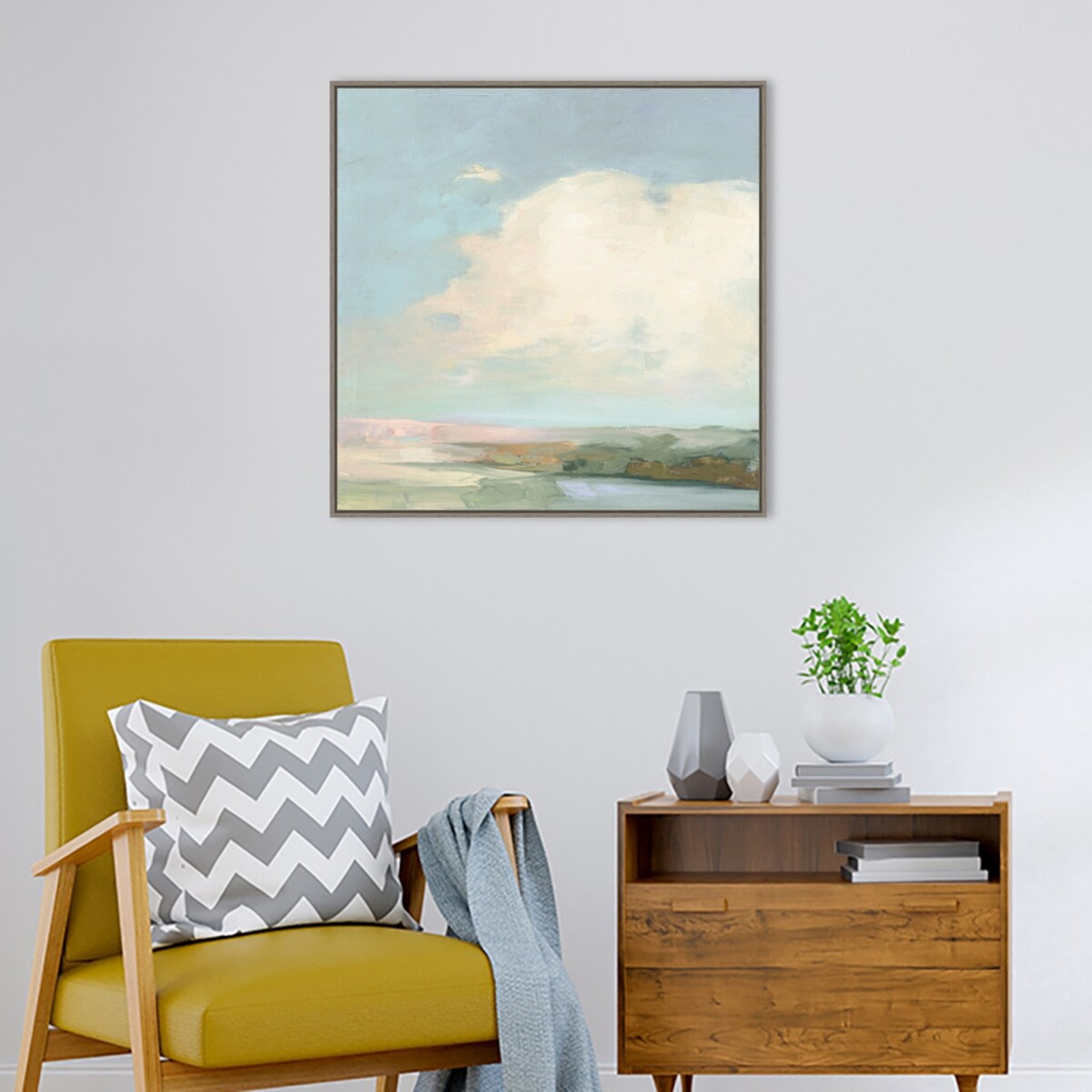 Colorful Horizon II Blue by Julia Purinton Framed Canvas Wall Art Print - Sylvie Greywash