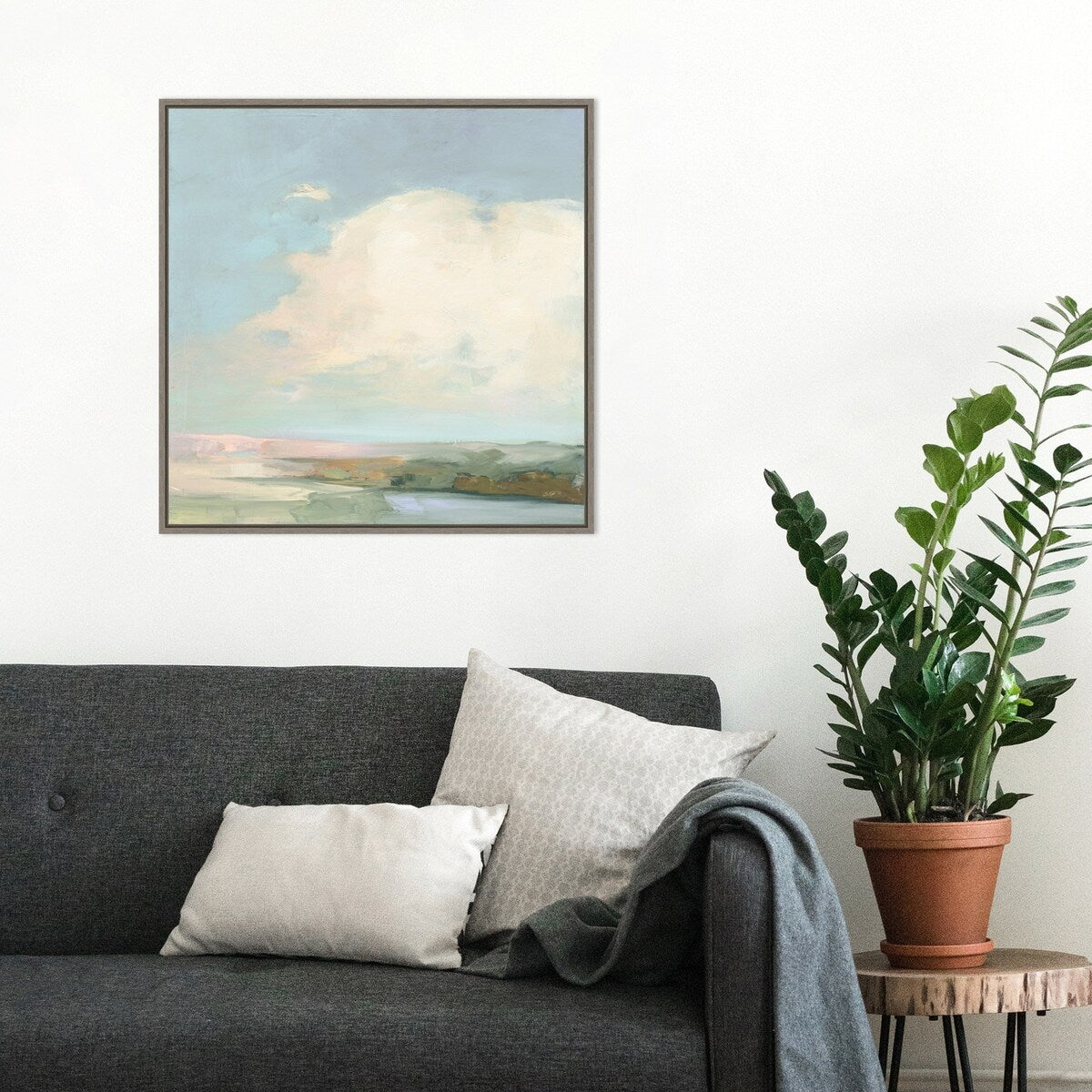 Colorful Horizon II Blue by Julia Purinton Framed Canvas Wall Art Print - Sylvie Greywash