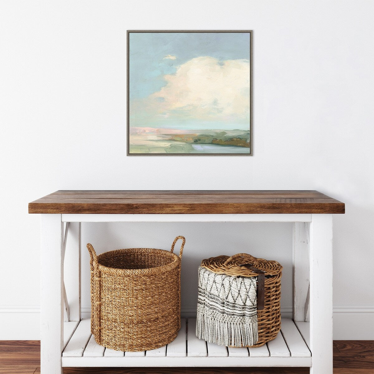 Colorful Horizon II Blue by Julia Purinton Framed Canvas Wall Art Print - Sylvie Greywash