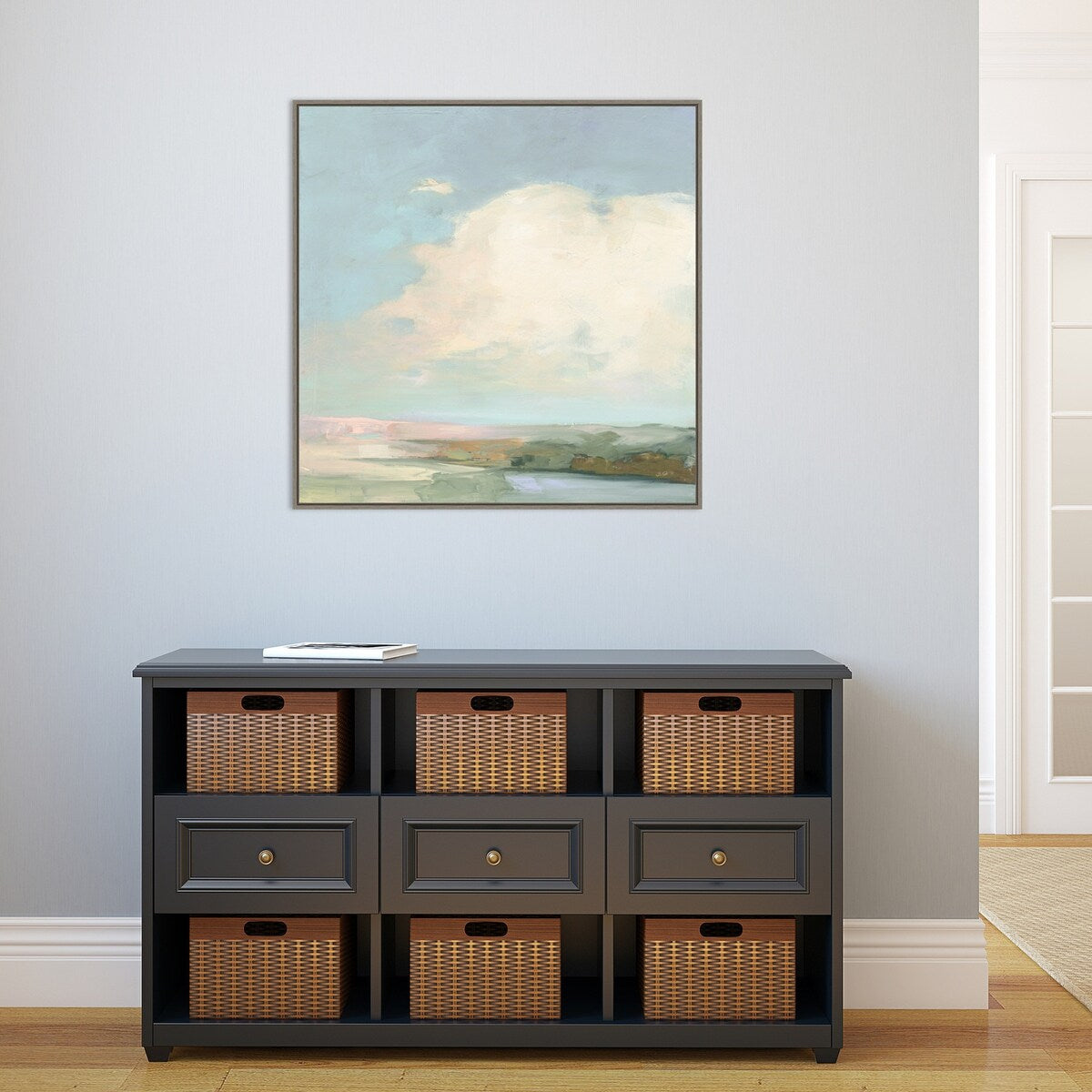 Colorful Horizon II Blue by Julia Purinton Framed Canvas Wall Art Print - Sylvie Greywash
