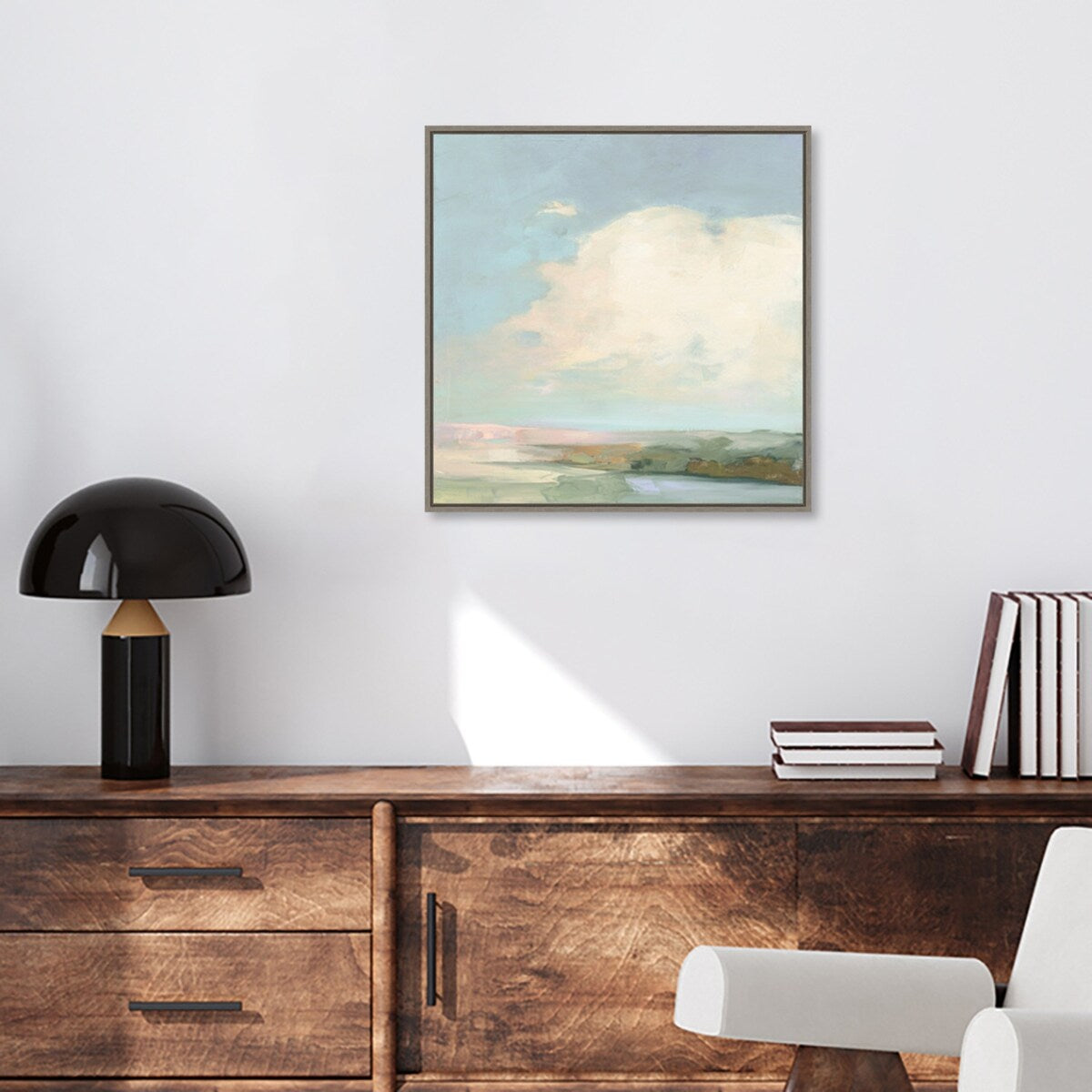 Colorful Horizon II Blue by Julia Purinton Framed Canvas Wall Art Print - Sylvie Greywash