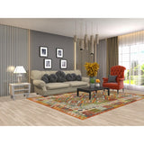 Colorful Kilim Area Rug Reversible Multi-Color Flat-weave Wool Carpet - 6'9" x 9'5"
