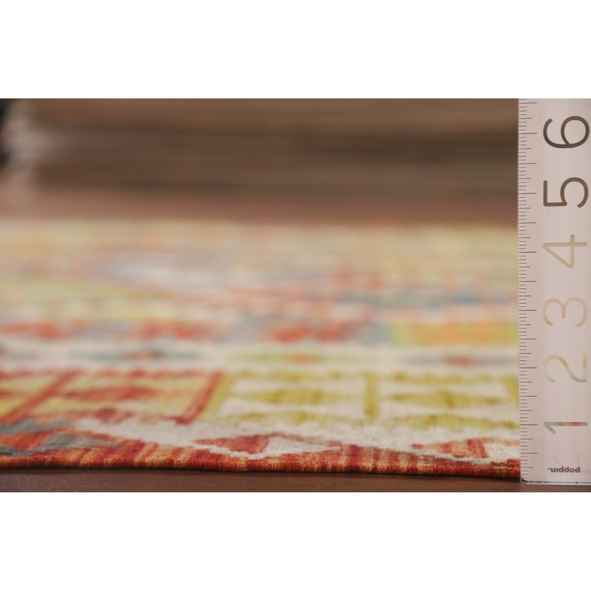 Colorful Kilim Area Rug Reversible Multi-Color Flat-weave Wool Carpet - 6'9" x 9'5"