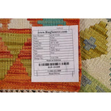 Colorful Kilim Area Rug Reversible Multi-Color Flat-weave Wool Carpet - 6'9" x 9'5"
