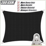 ColourTreeUSA Rectangle Sun Shade Sail Reinforced Super Ring HDPE Mesh Fabric Screen Canopy UV Block 260 GSM