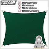 ColourTreeUSA Rectangle Sun Shade Sail Reinforced Super Ring HDPE Mesh Fabric Screen Canopy UV Block 260 GSM