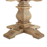 Column 59" Round Pine Wood Dining Table - Brown