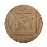 Column 59" Round Pine Wood Dining Table - Brown